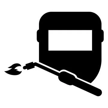 Welding technology icon, metal tool equipment symbol, safe weld vector illust Illustrazione stock