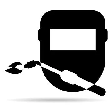 Welding technology icon shadow, metal tool equipment symbol, safe weld vector Illustrazione stock