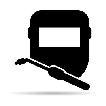 Welding technology icon shadow, metal tool equipment symbol, safe weld vector Illustrazione stock