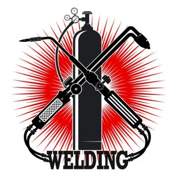 Welding with tool symbol Stock Illustration