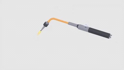 Welding torch. Animation of the device for welding operations. Cartoon Stock Footage 156624682