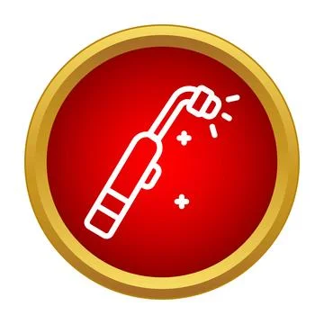 Welding torch icon showing construction and metalwork tools Stock Illustration
