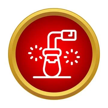 Welding torch producing sparks in a simple icon style Ilustración de archivo