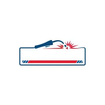Welding torch with spark design. Welder tool vector design. Welding work design Stock Illustration