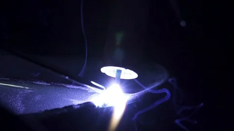 Welding torch starting 25% slow motion (100fps) Video stock 86090603