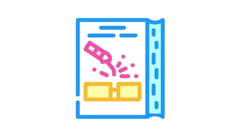 Welding tutorial color icon animation Stock Footage 166910404