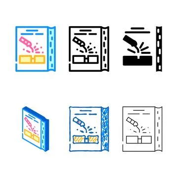 Welding tutorial color icon minimal vector line Stockillustratie