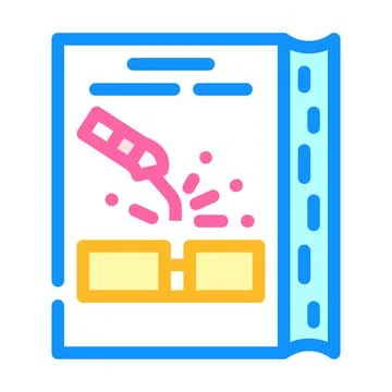 Welding tutorial color icon vector illustration line Illustrazione stock