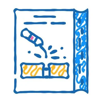 Welding tutorial icon doodle illustration Illustrazione stock