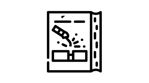 Welding tutorial line icon animation Stock Footage 166921992