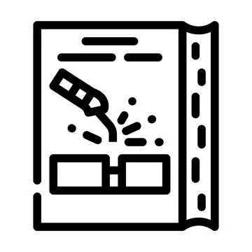 Welding tutorial line icon vector illustration line Illustrazione stock