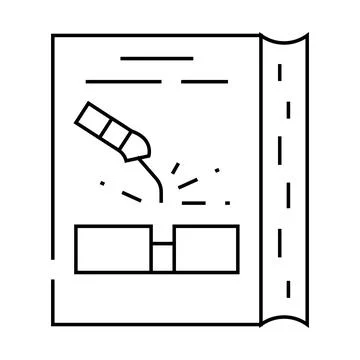Welding tutorial line icon vector illustration line Illustrazione stock