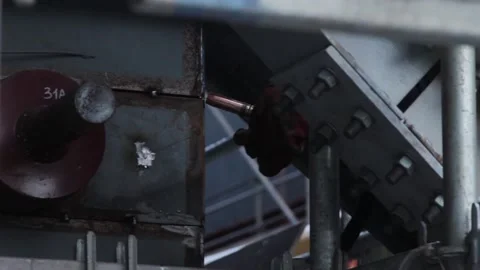 Welding Very thick metal Construction Stock Footage 137577348