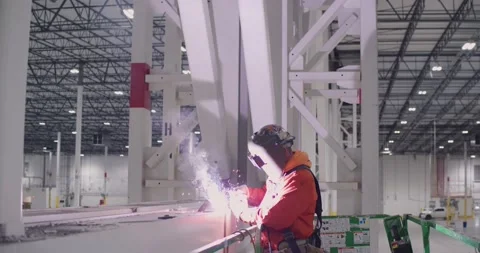 Welding in Warehouse Stock Footage 229654061