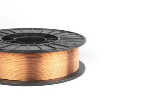 Welding wire on a coil for a semi-automatic swirl. Stock Photos
