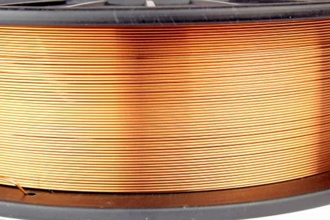 Welding wire on a coil for a semi-automatic swirl. Stock Photos