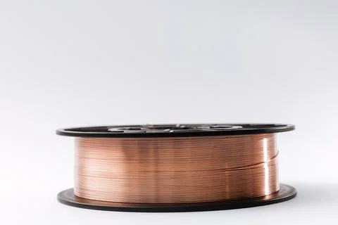 Welding wire spool on a white background Stock Photos