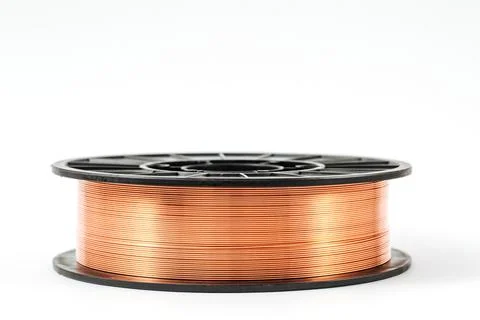 Welding wire spool on a white background Stock-Fotos