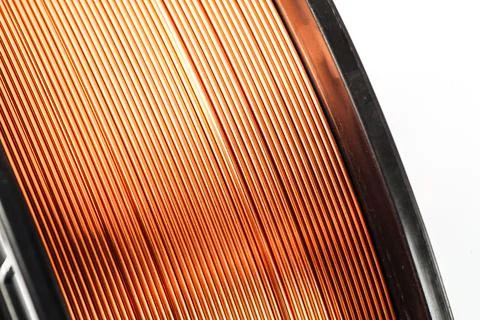 Welding wire spool on a white background Stock-Fotos
