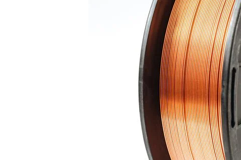 Welding wire spool on a white background Stock Photos