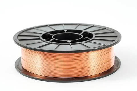 Welding wire spool on a white background Stock-Fotos