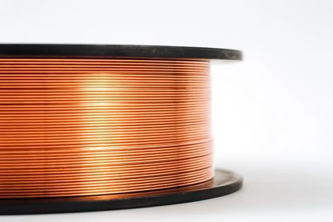 Welding wire spool on a white background Stock Photos