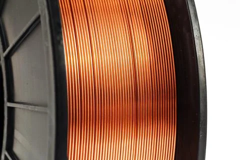 Welding wire spool on a white background Stock Photos