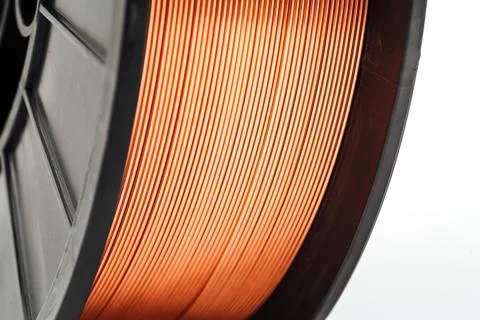 Welding wire spool on a white background Stock Photos