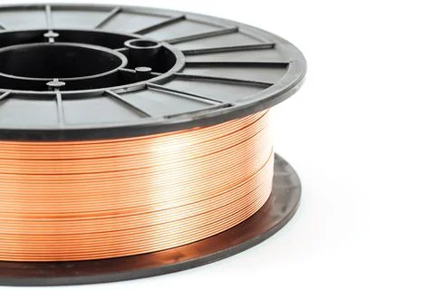 Welding wire spool on a white background Stock Photos