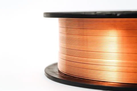 Welding wire spool on a white background Stock Photos