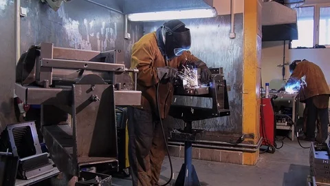 Welding work at the factory. Stock Footage 74773968
