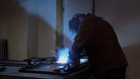 Welding work at the factory. Video stock 74774118