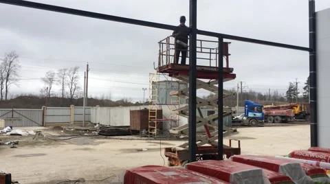 Welding work on the lift Video stock 49250201