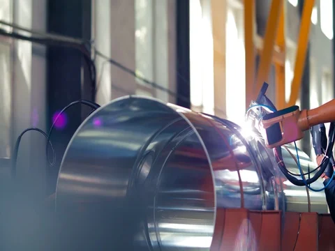Welding work ; welder welding metal material Stock Footage 78466924