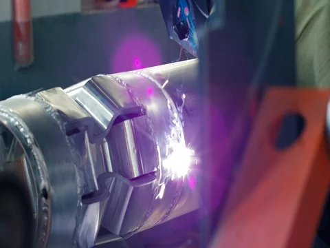 Welding work ; welder welding metal material Stock Footage 78470057