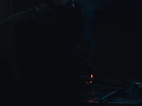 Welding work ; welder welding metal material Stock Footage 78477535