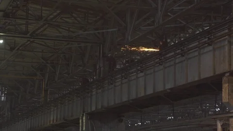 Welding worker factory manufacturing Stock Footage 104301494