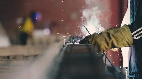 Welding Works at the Construction Site Stock Footage 68493158