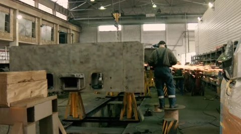 Welding works at factory Stock Footage 47209053
