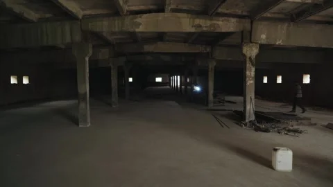 Welding works in an old building. The process of the welder. Stock Footage 248117349