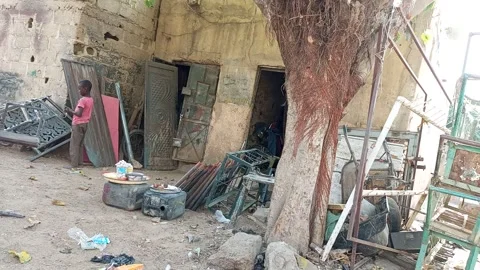 Welding Workshop Construction And Metal Fabrication Kano Nigeria Stock Footage 331067003