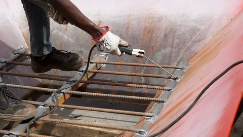 Welds with a blowtorch Stock Footage 70274682