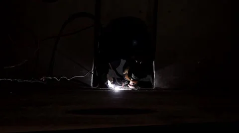 Welds in pitch black Video stock 64872064