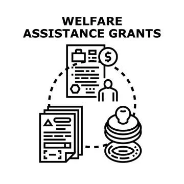 Welfare assistance grants application and approval process Stock Illustration