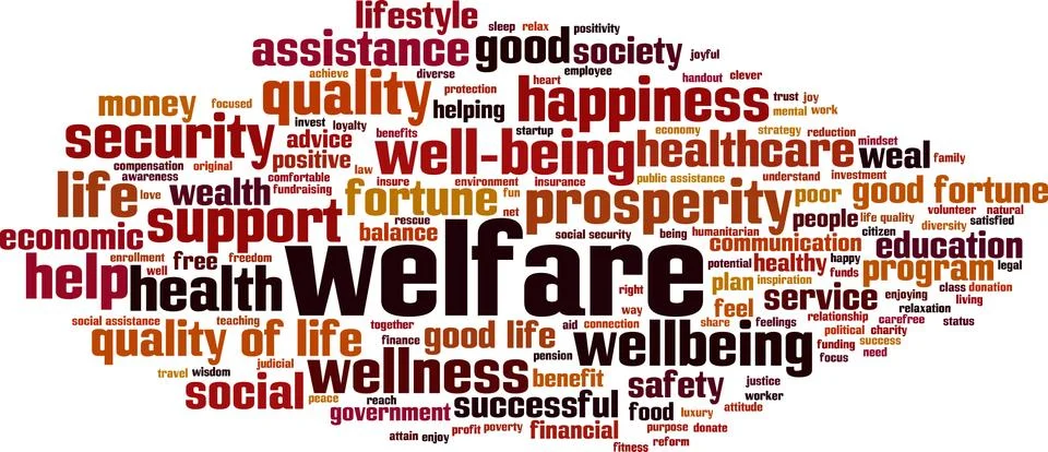 Welfare word cloud Stock Illustration