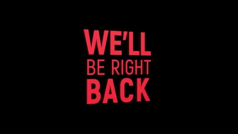 We'll be right back 3d text animation with word rotating effect. streaming .. Stock Footage 313821870