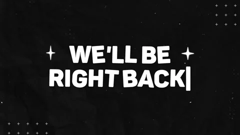 Well be right back looping motion graphic, stream overlay animation Stock Footage 295032509