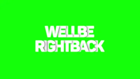 Well be right back overlapping green screen loop Vídeos de archivo 309611091