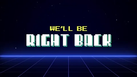 Well Be Right Back Pixel Style Retro Grid Background Loop Animation Set Stock-Footage 311717586