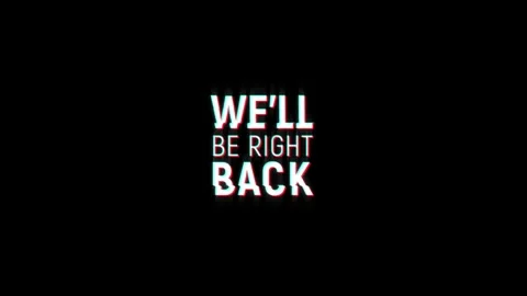 We'll be right back retro glitch pixel text effects animation digital background Stock Footage 313284877